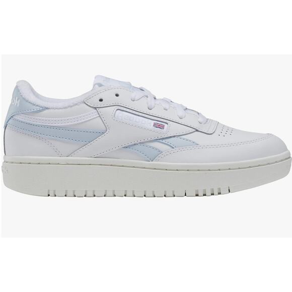 Reebok Women's Club C Double Revenge Sneaker, White/Feel Good Blue/Chalk, 10 - Picture 1 of 10
